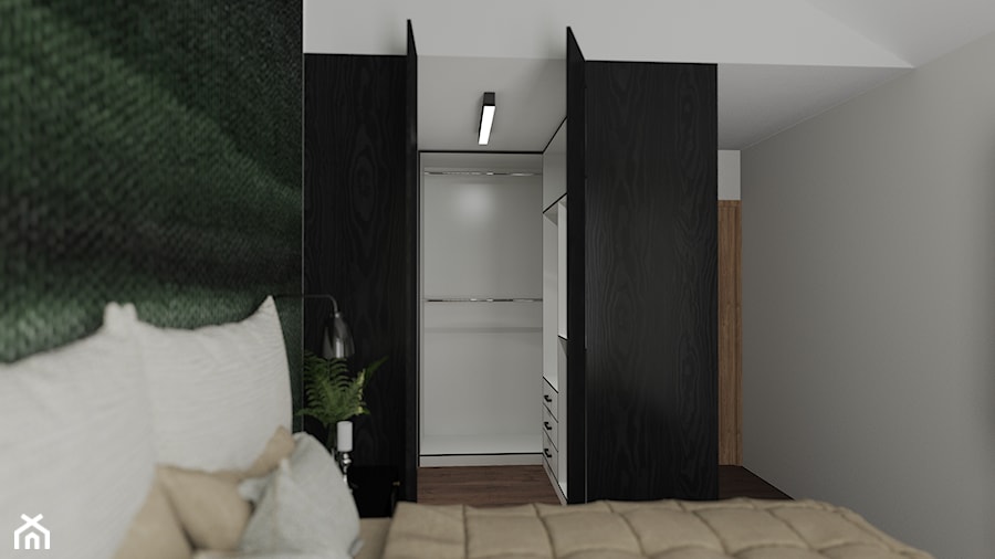 sypialnia z garderobą - zdjęcie od Projektowanie wnętrz Dobry Plan