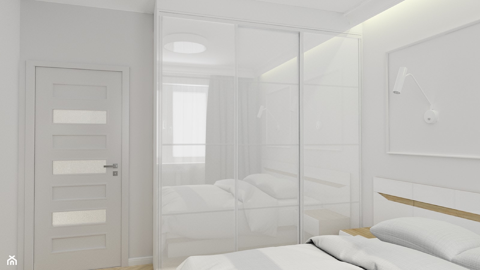 Sypialnia cała na biało - zdjęcie od Projektowanie wnętrz Dobry Plan - Homebook