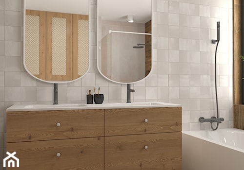Łazienka z dwoma umywalkami - zdjęcie od Projektowanie wnętrz Dobry Plan