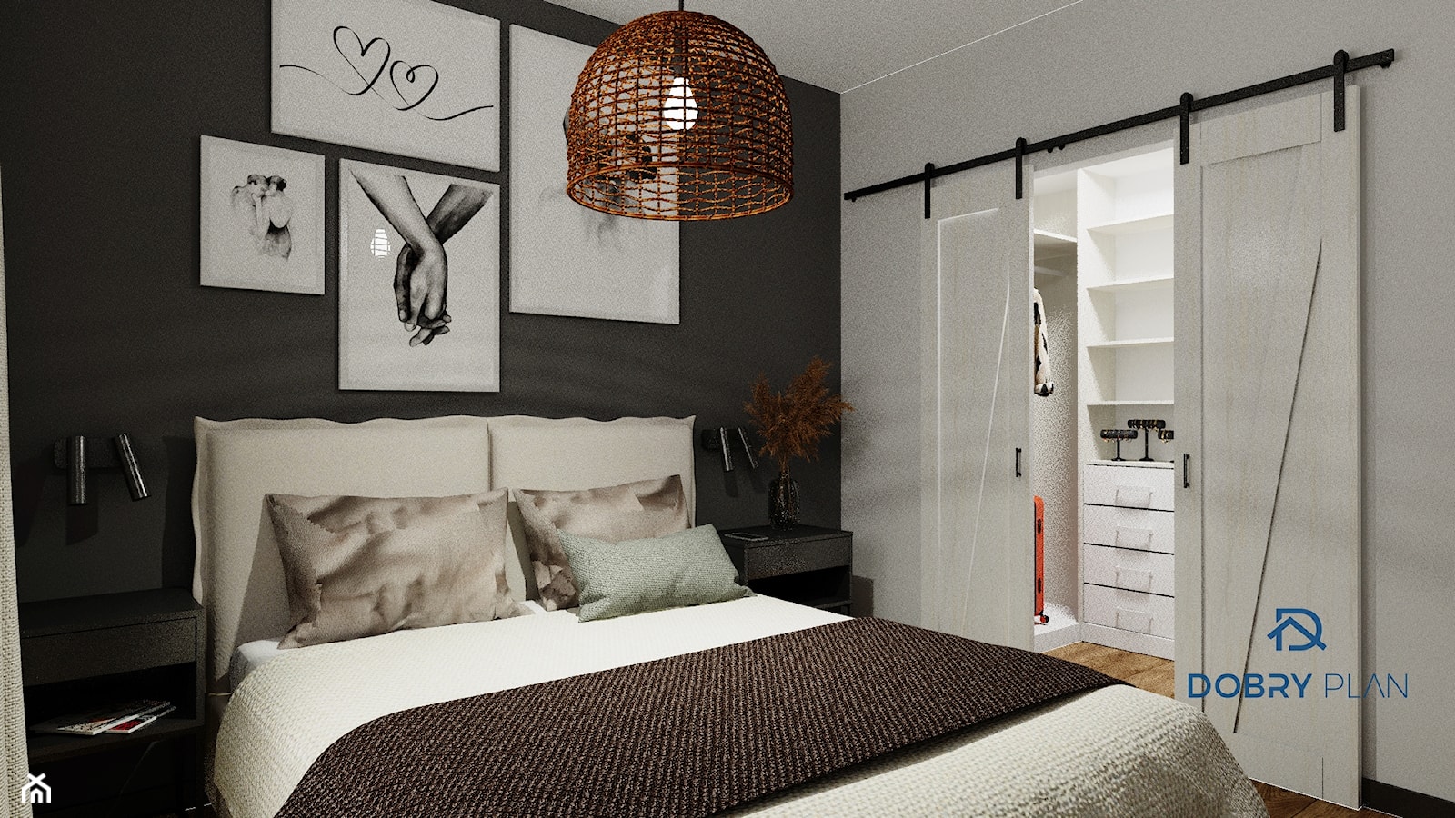 Sypialnia w stylu industrialnym - zdjęcie od Projektowanie wnętrz Dobry Plan - Homebook