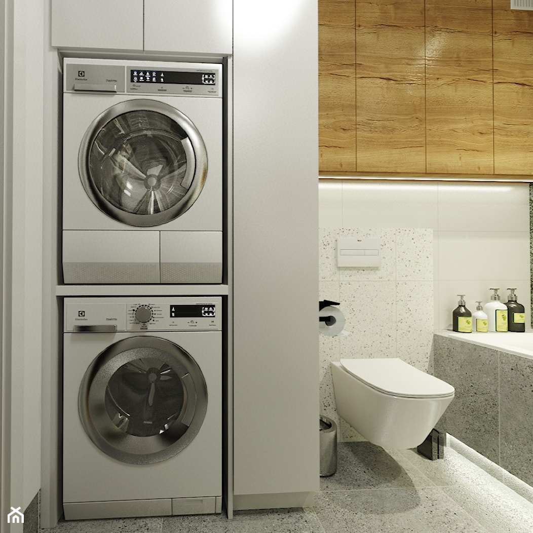 Łazienka z pralką i suszarką - zdjęcie od Projektowanie wnętrz Dobry Plan - Homebook