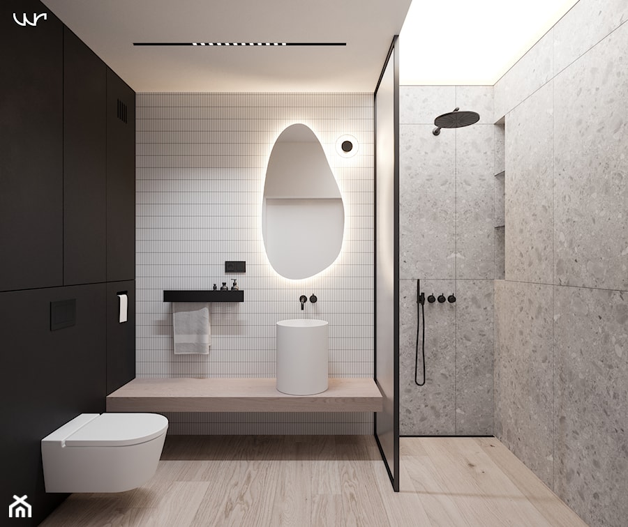 Łazienka z otwartm prysznicem - zdjęcie od WR projekt