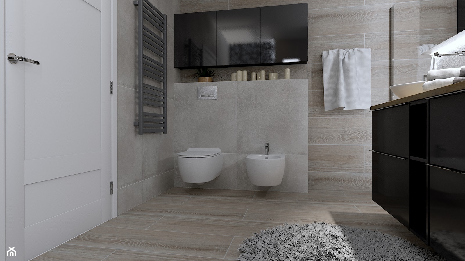 Klimatyczna łazienka z drewnem - zdjęcie od Galeria Wnętrz Accero - Homebook