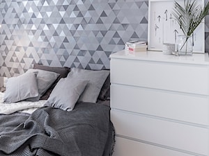 Mieszkanie w Poznaniu 02 - Średnia szara sypialnia, styl minimalistyczny - zdjęcie od JSM Architektura Wnętrz
