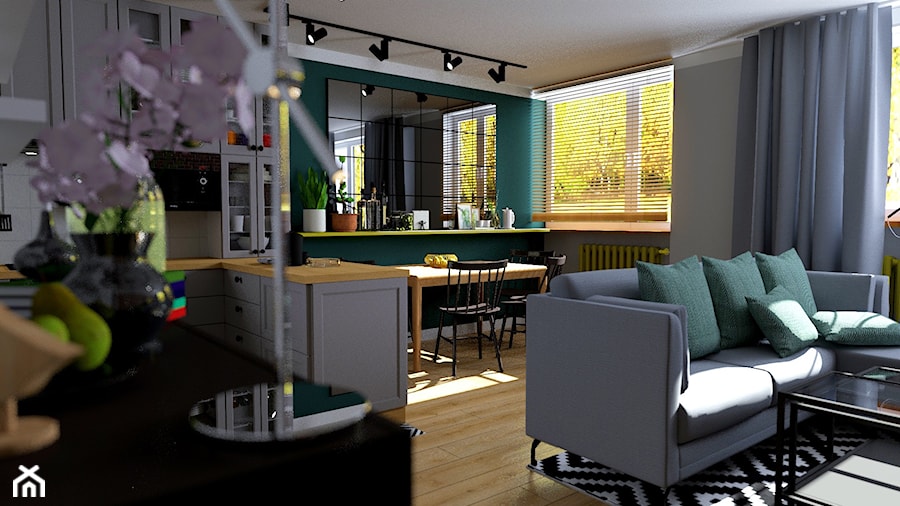 Mieszkanie dla Singla - Salon, styl industrialny - zdjęcie od Malooka Studio