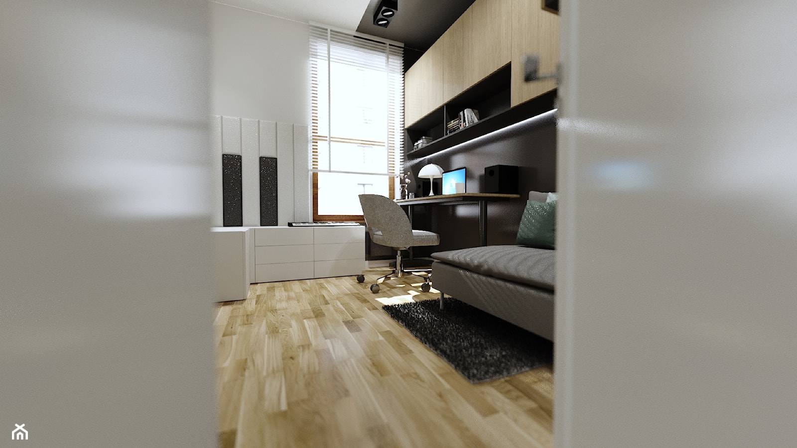 3w1 na 8,5 m2 - Biuro, styl nowoczesny - zdjęcie od Malooka Studio - Homebook