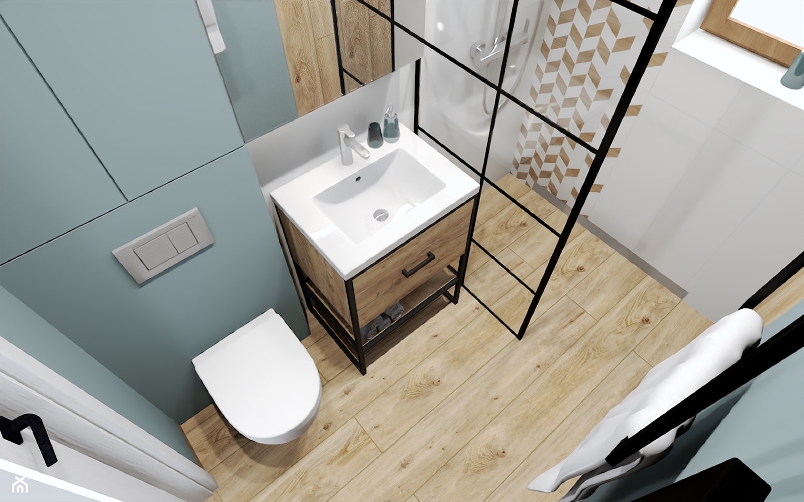 łazienka z otwartym prysznicem - zdjęcie od Studio Projektowe Łowicz - Homebook