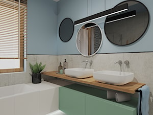 jasna, kolorowa łazienka z wanną - zdjęcie od Studio Projektowe Łowicz