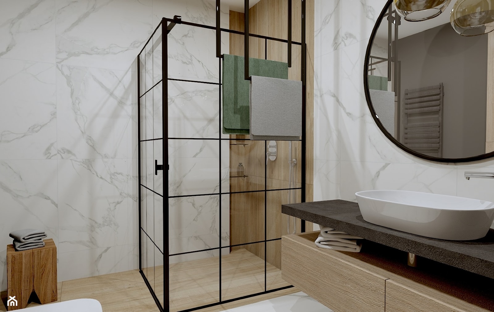 nowoczesna łazienka z prysznicem / Studio Projektowe Łowicz - zdjęcie od Studio Projektowe Łowicz - Homebook
