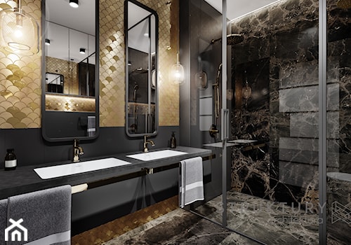 Złoto - czarna łazienka - zdjęcie od Struktury architektura