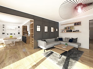 Przestronne mieszkanie w Warszawie - Salon, styl nowoczesny - zdjęcie od DNA architekci