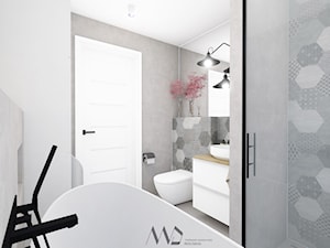 Łazienka w szarościach - zdjęcie od Projektowanie i Aranżacja Wnętrz Marta Dalecka
