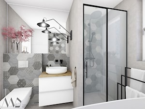 Łazienka w szarościach - zdjęcie od Projektowanie i Aranżacja Wnętrz Marta Dalecka