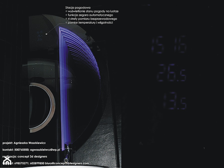 Księżycowe lustro nieskończoności - Łazienka, styl nowoczesny - zdjęcie od Grupa Concept 3d designers