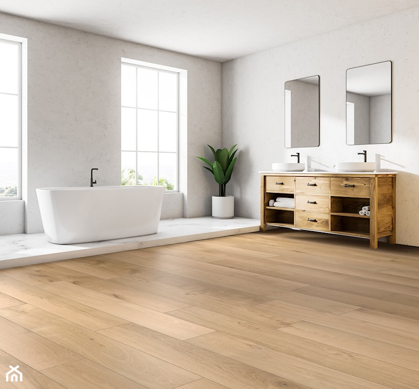 podłoga w łazience, panele winylowe, panele imitujące drewno