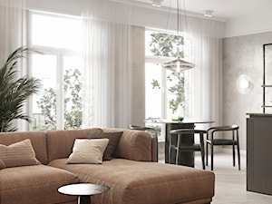 betonowe mieszkanie - Salon, styl nowoczesny - zdjęcie od sadowska-interiors