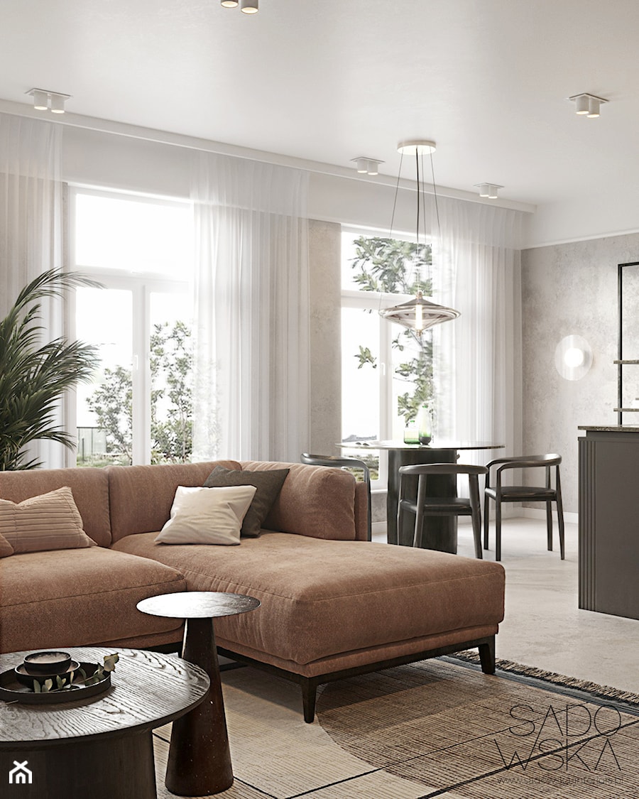 betonowe mieszkanie - Salon, styl nowoczesny - zdjęcie od sadowska-interiors
