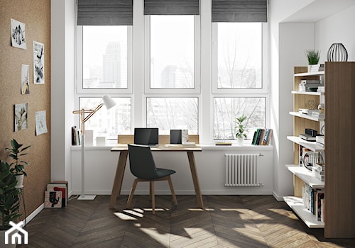 Małe białe biuro, styl skandynawski - zdjęcie od sfmeble.pl