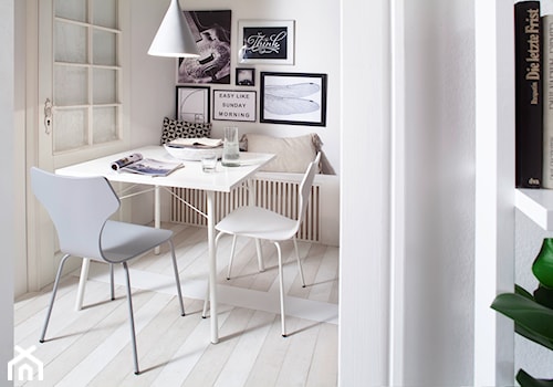 Wessel - Mała biała jadalnia jako osobne pomieszczenie, styl skandynawski - zdjęcie od sfmeble.pl