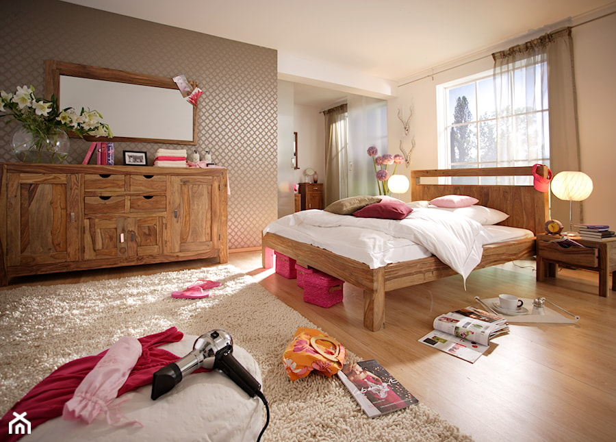 Duża biała szara sypialnia, styl tradycyjny - zdjęcie od sfmeble.pl