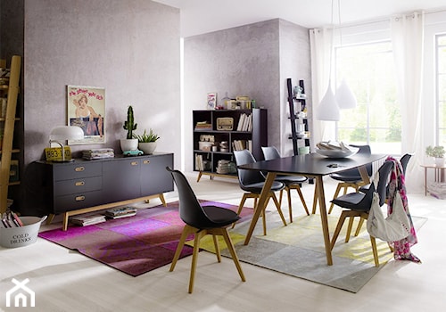 Średni fioletowy salon z jadalnią, styl nowoczesny - zdjęcie od sfmeble.pl