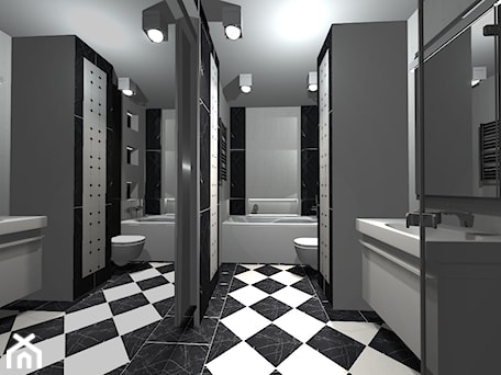 Aranżacje wnętrz - Łazienka: Czarno-biała łazienka - Łazienka, styl nowoczesny - Murla Design. Przeglądaj, dodawaj i zapisuj najlepsze zdjęcia, pomysły i inspiracje designerskie. W bazie mamy już prawie milion fotografii!