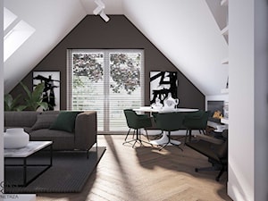 Eleganckie mieszkanie na poddaszu - salon. - zdjęcie od MILK/DESIGNS ARCHITEKTURA&WNĘTRZA