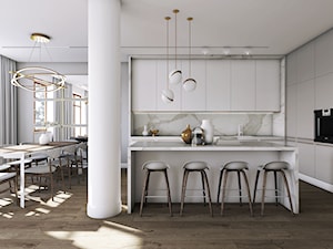 Apartament w stylu nowojorskim - kuchnia z jadalnią. - zdjęcie od MILK/DESIGNS ARCHITEKTURA&WNĘTRZA