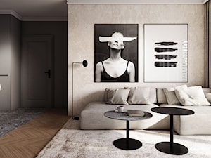 Luksusowe mieszkanie w kobiecym stylu - salon. - zdjęcie od MILK/DESIGNS ARCHITEKTURA&WNĘTRZA