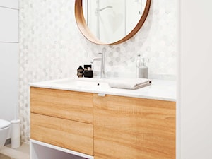 Kompaktowa kawalerka w stylu skandynawskim - łazienka. - zdjęcie od MILK/DESIGNS ARCHITEKTURA&WNĘTRZA
