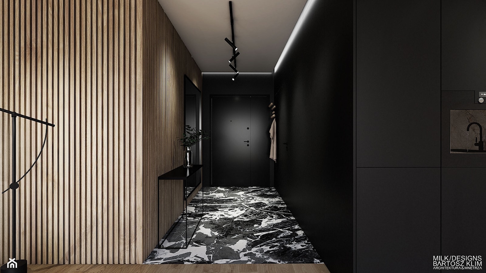 Projekt wnętrza nowoczesnego apartamentu. - zdjęcie od MILK/DESIGNS ARCHITEKTURA&WNĘTRZA - Homebook