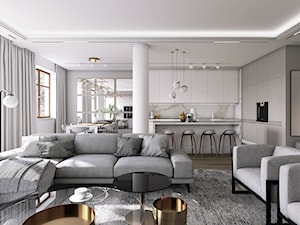 Apartament w stylu nowojorskim - salon. - zdjęcie od MILK/DESIGNS ARCHITEKTURA&WNĘTRZA