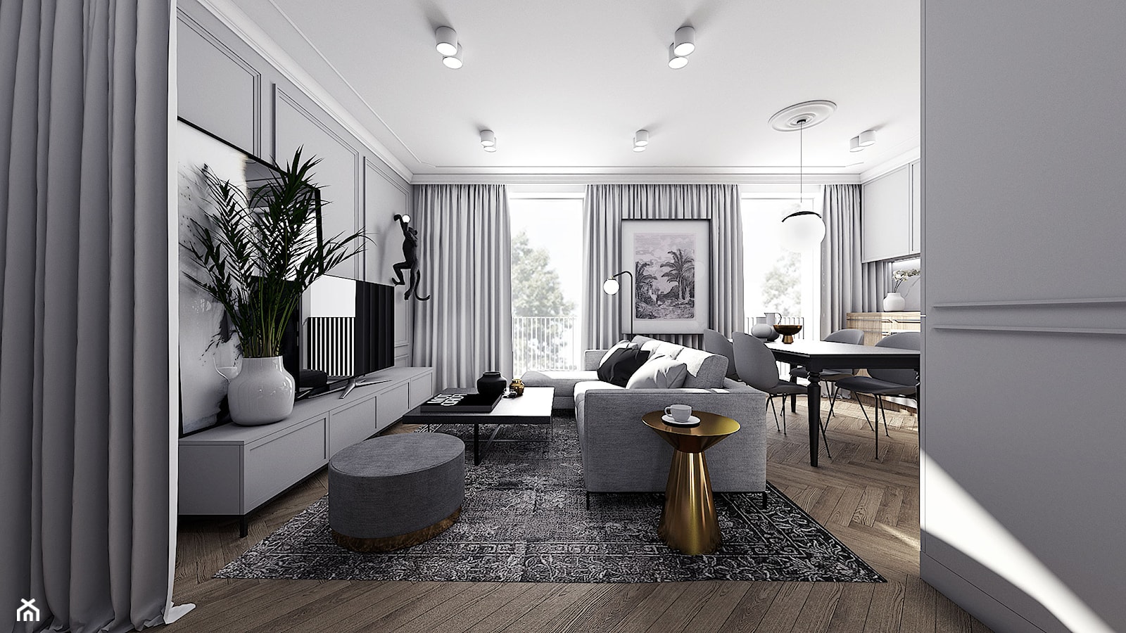 Mieszkanie w stylu klasycznym z elementami glamour'u. - zdjęcie od MILK/DESIGNS ARCHITEKTURA&WNĘTRZA - Homebook