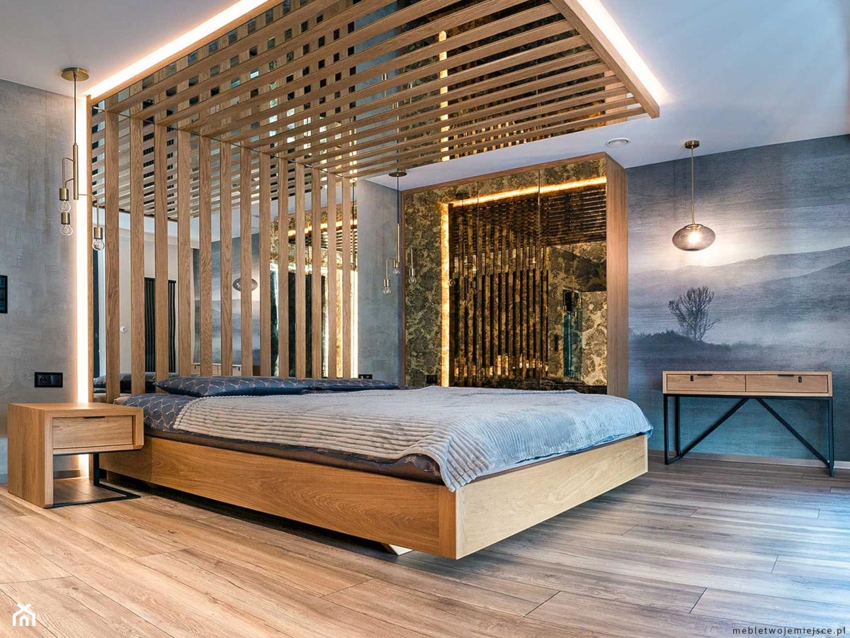 Aranżacja sypialni, meble z litego drewna dębowego - zdjęcie od Twoje Miejsce - Homebook