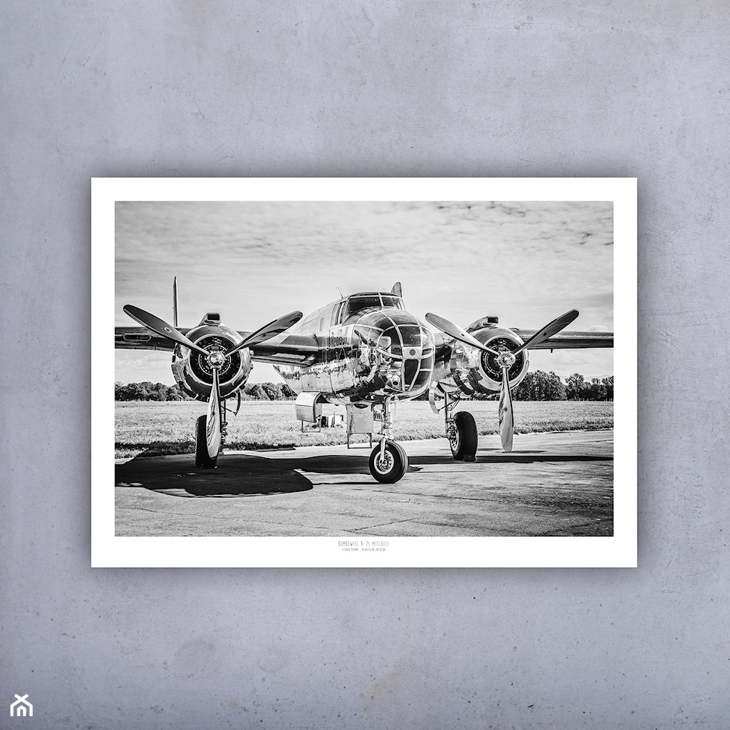 Plakat Samolot bombowiec Mitchell - 100x70 cm - zdjęcie od Studio Plama - Agnieszka Potocka-Makoś - Homebook