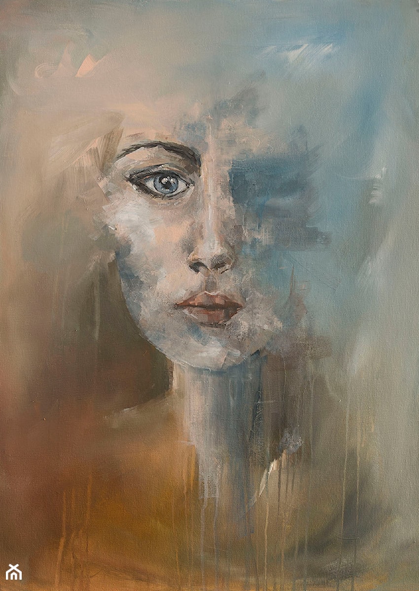 Ręcznie malowany obraz Portret Pierwsza Pani - 50x70 cm - zdjęcie od Studio Plama - Agnieszka Potocka-Makoś