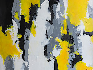 Kurkuma 90x90 cm - ręcznie malowana abstrakcja - zdjęcie od Studio Plama - Agnieszka Potocka-Makoś