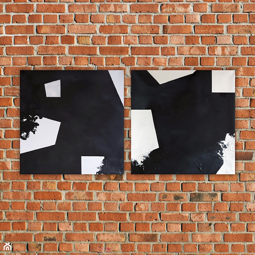2 obrazy "Przesilenie" 70x70 cm - czarno-białe - zdjęcie od Studio Plama - Agnieszka Potocka-Makoś - Homebook