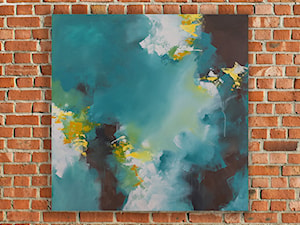 Obraz ręcznie malowany "Karaibski sen" 100x100 cm - zdjęcie od Studio Plama - Agnieszka Potocka-Makoś
