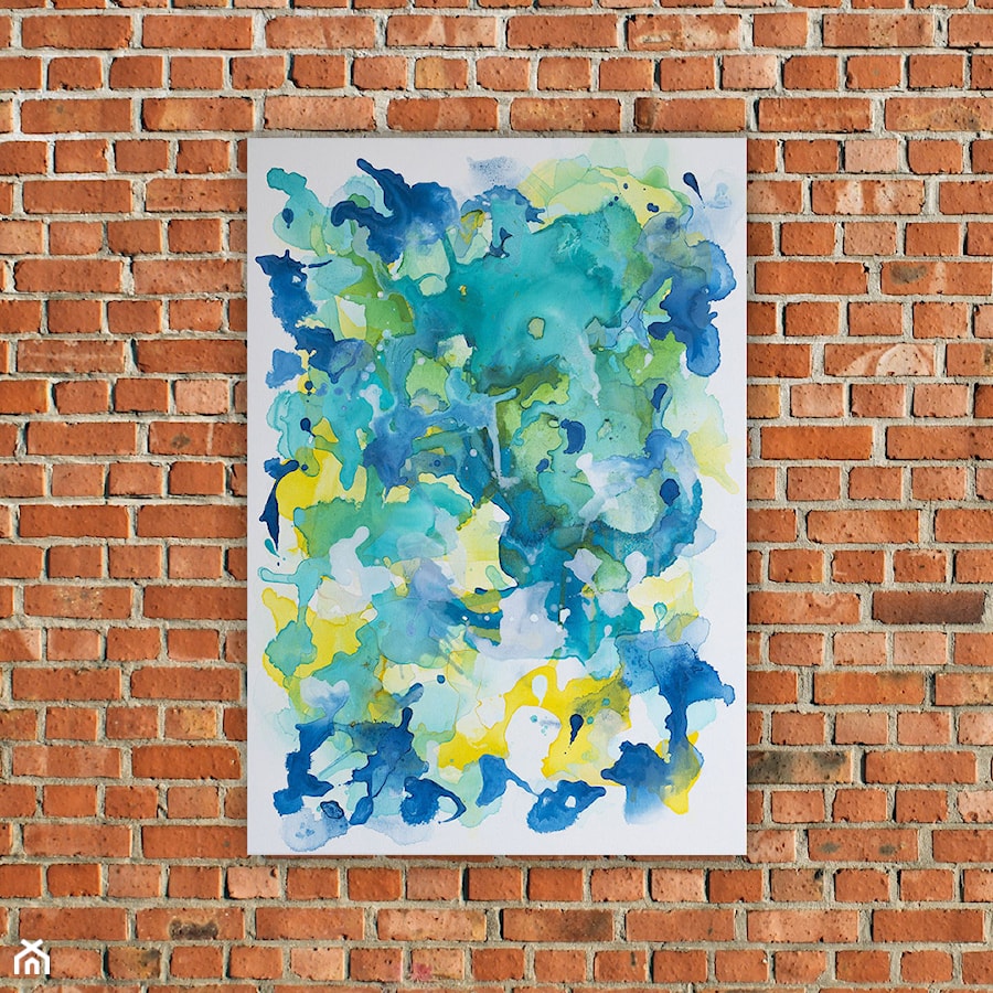 Obraz abstrakcyjny na płótnie "Ocieplenie" 70x100 cm - zdjęcie od Studio Plama - Agnieszka Potocka-Makoś