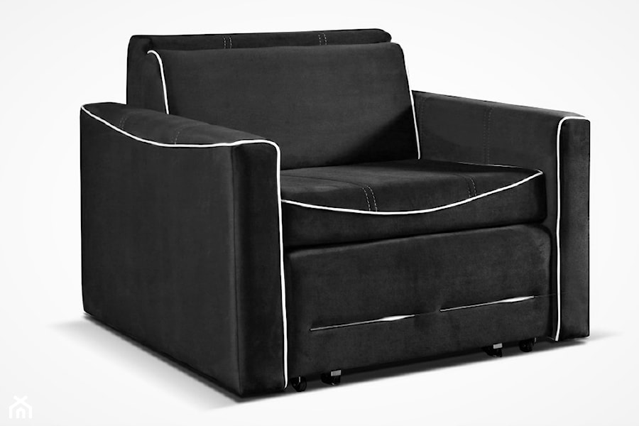 Czarna welwetowa sofa IZA BIS 1R - zdjęcie od zpuh.meblomar