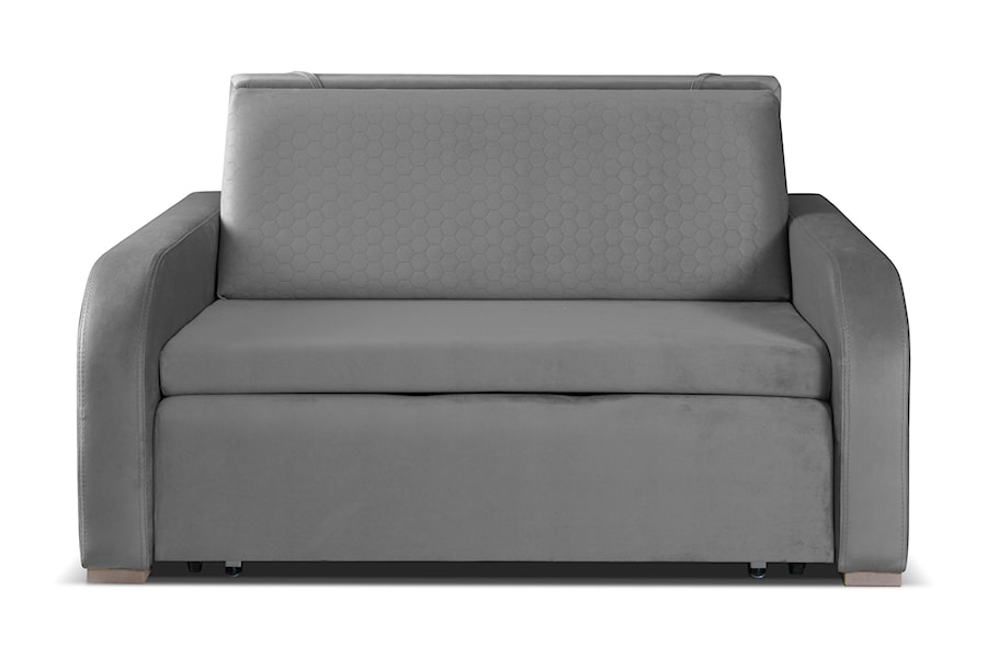 Szara welwetowa sofa dwuosobowa - zdjęcie od zpuh.meblomar