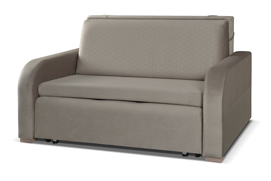 Dwuosobowa sofa pikowana brązowa welwetowa - zdjęcie od zpuh.meblomar