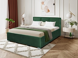 Szmaragdowe łóżko z tapicerowanym wezgłowiem 160x200 - zdjęcie od zpuh.meblomar