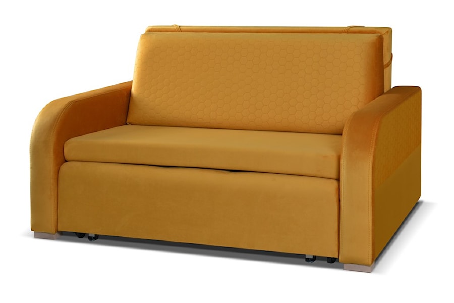 Miodowa złota żółta welwetowa sofa CITY dwusoobowa - zdjęcie od zpuh.meblomar