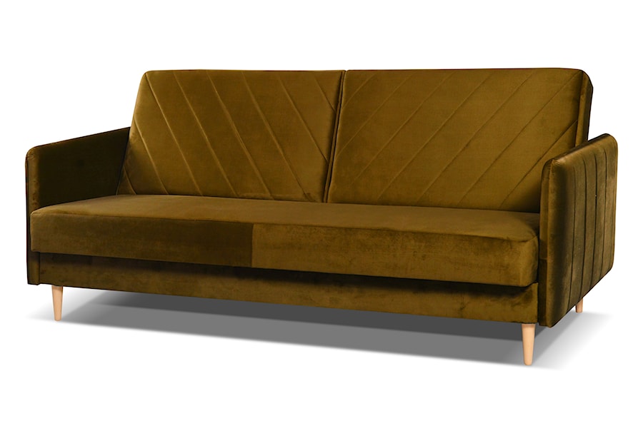 Welwetowa musztardowa kanapa wersalka COCO sofa - zdjęcie od zpuh.meblomar