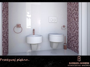 Projekt kobiecej sypialni połączonej z pokojem kąpielowym w Warszawie - Łazienka, styl nowoczesny - zdjęcie od BARBARA MODERN - Nowoczesne Wnętrza. Barbara Liberska