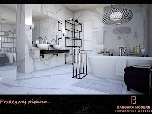Projekt luksusowej, nowoczesnej łazienki w domu jednorodzinnym pod Wrocławiem. - Łazienka, styl nowoczesny - zdjęcie od BARBARA MODERN - Nowoczesne Wnętrza. Barbara Liberska