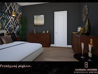 Aranżacja luksusowej sypialni zaprojektowanej specjalnie dla singla we Wrocławiu