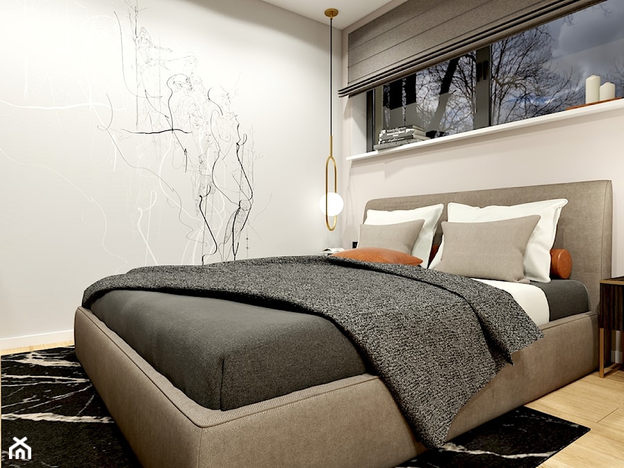 Mieszkanie Dwupoziomowe - Sypialnia, styl nowoczesny - zdjęcie od Archinova Studio